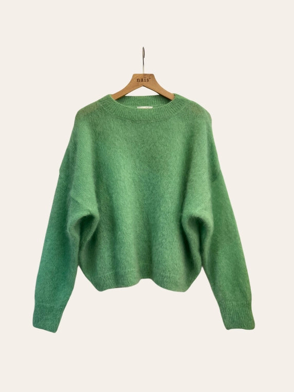 74% Kid Mohair Round - Neck Sweater