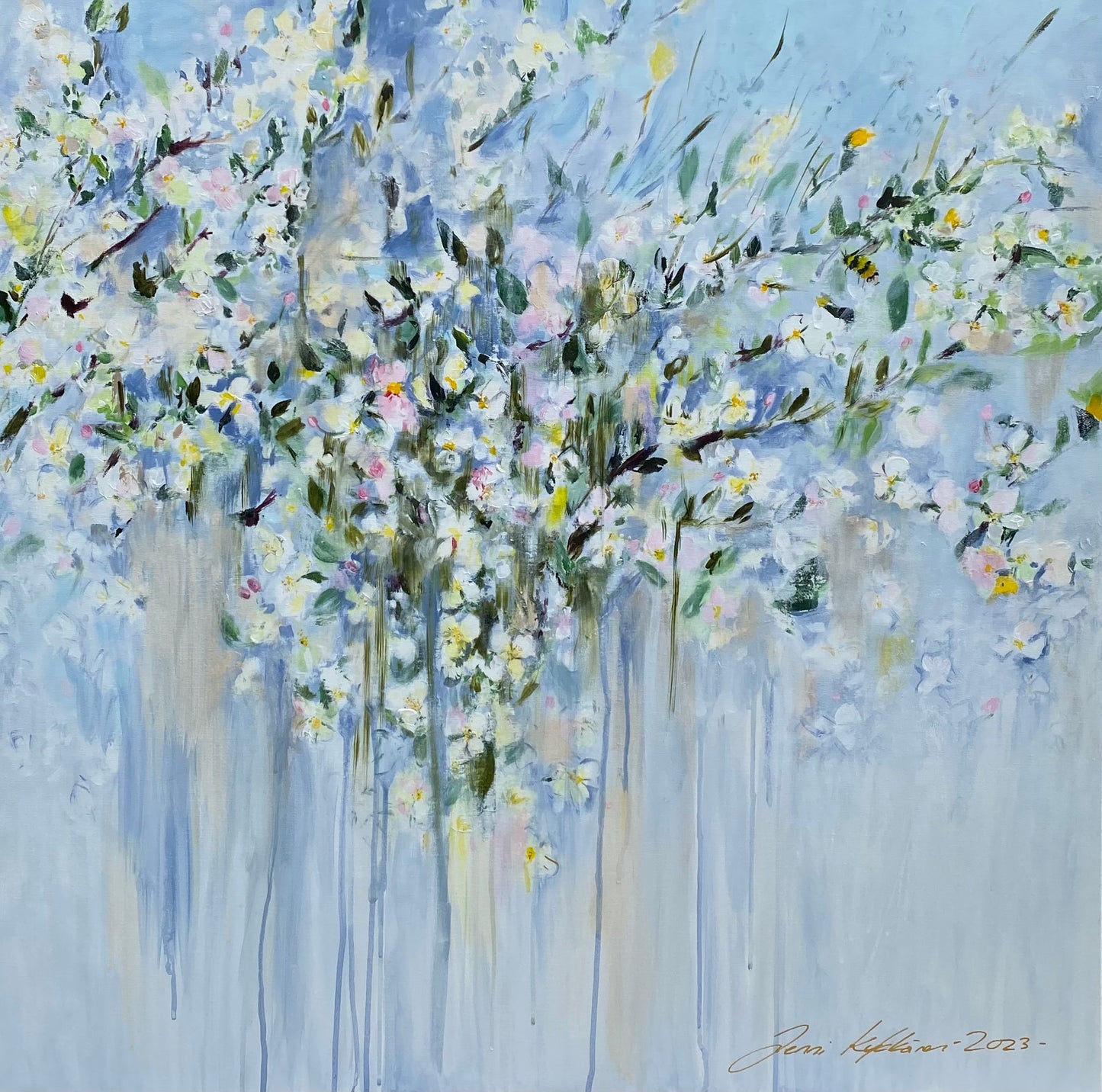 Apple Flowers - 100x100cm