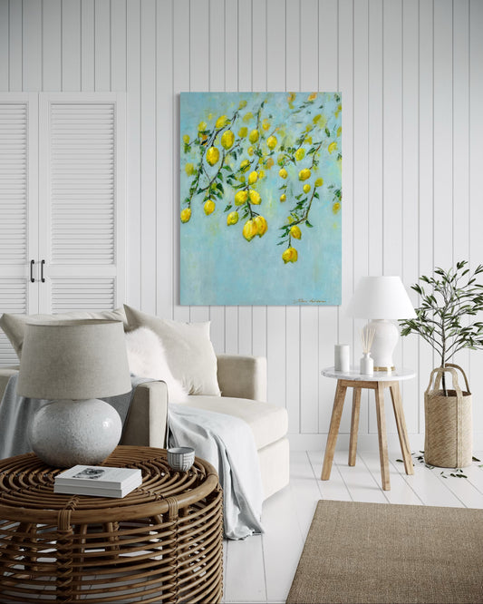 Sitruunan sävyinen päivä, 116x88cm