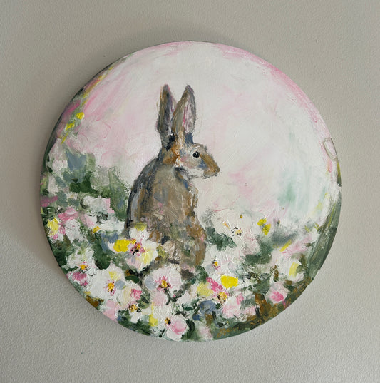 Bunny on flower meadow small - 40cm