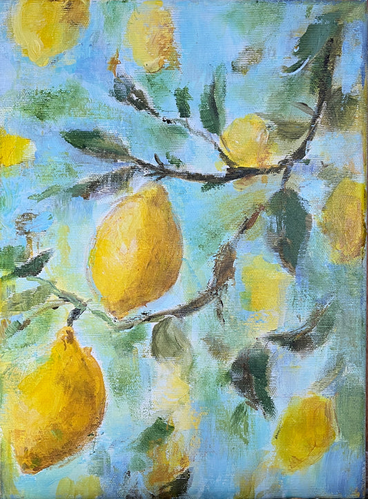 Lounas sitruunapuun alla 33x22cm