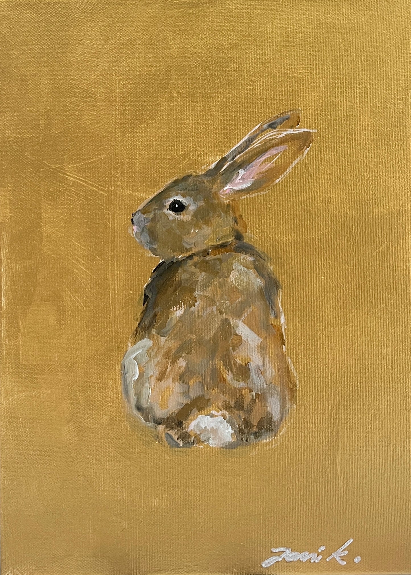 Golden bunny 33x24cm