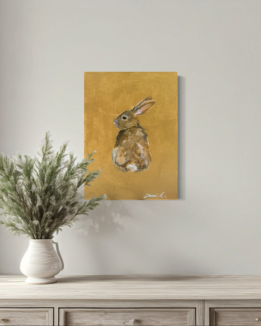 Golden bunny 33x24cm